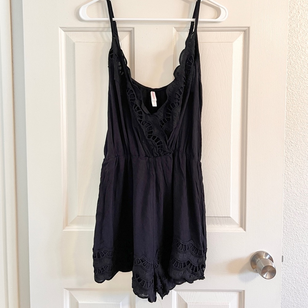 Black lace romper